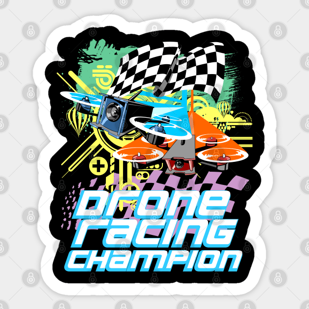 Drone Racing Champion Sticker by Styleuniversal